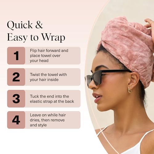 Kitsch XL Microfiber Hair Towel Wrap for Women - color: Terracotta