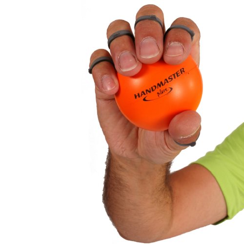 Handmaster Plus Physical Therapy Hand Exerciser - Forearm Exerciser with Stress Relief Ball - Hand Therapy Balls for Exercise, Training - Finger Exerciser & Strengthener - Firm Tension, Orange - style: Firm Tension