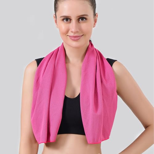 Quick Dry Cooling Towel Breathable Microfiber Travel Towel for Sports Yoga Camping Gym Beach Swimming Sweat Towels(Red)