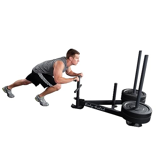 Body-Solid (GWS100) Weight Sled - Versatile High-Durability Sled for Push/Pull Training, Fitness & Football Drills with Weight Posts
