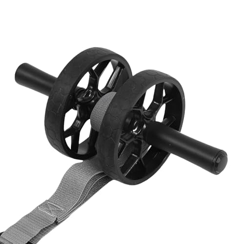 Alomejor Ab Wheel Roller, Dual Wheel Auto Exercise Equipment with Knee Pad for Home Gym Core Workout Strength Training