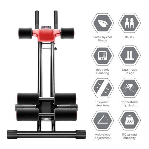 Ab Workout Equipment | Full Body Ab Trainer Machine | 5 Adjustable Heights | Fitness Equipment for Home Gym | Workout Machines for Abdominal Exercise and Strength Training | Women Men