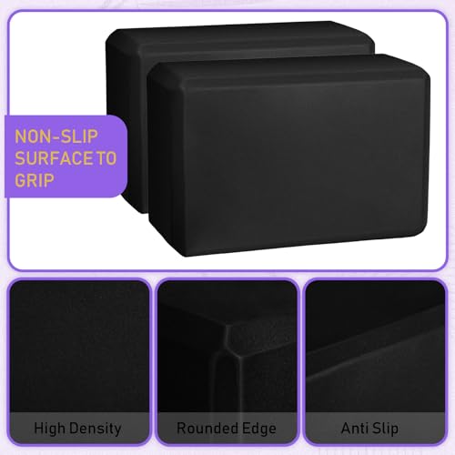 Wettarn 6 Pack Yoga Blocks 9 x 6 x 4 Inch EVA Foam Lightweight Non Slip Yoga Props for Pilates Stretching Meditation