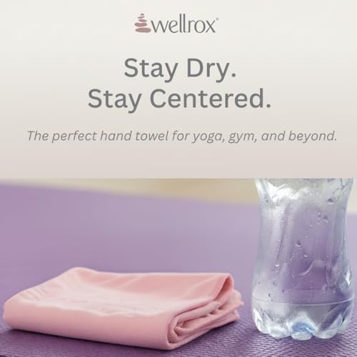 Microfiber Yoga Hand Towel – Super Soft, Quick-Dry, Non Slip Yoga Towel for Hot Pilates, Gym & Workouts (26.5" x 16", Pink)