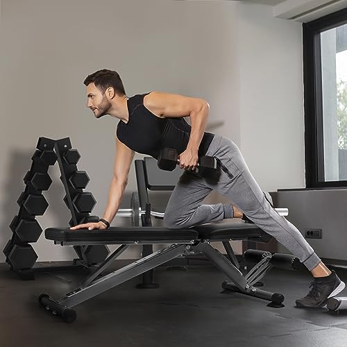 RitFit Adjustable/Foldable Utility Weight Bench for Home Gym - color: Sliver