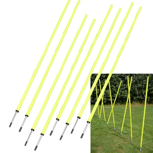 BlueDot Trading Soccer Agility Poles | Telescopic, Fixed & Collapsible Options (4, 6, 8 Piece Sets) Speed Training Poles for Agility Drills, Outdoor Games, Football & Sport Training Equipment - size: 6, style: Fixed
