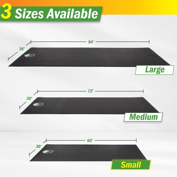 Treadmill & Exercise Equipment Mat – Non-Slip, Waterproof Pad for Bike, Walking Pad, Elliptical or Home Gym – Noise-Reducing Workout Floor Protector by Wakeman - size: Small