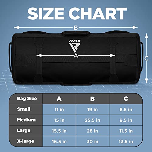 RDX Sandbag for Fitness Weights Training, Unfilled Power Bags with Handles, 5-200 LBs Adjustable Weighted Slam Bag for Strength Powerlifting Running Heavy Workout Home Gym Exercise, Sold AS UNFILLED