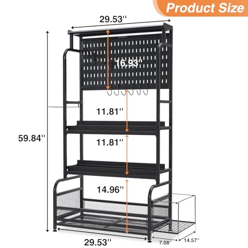 Lauren&Harold 56'' Taller Home Gym Storage Organizer with Hanging Board