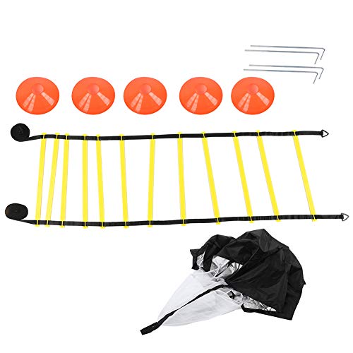 Agility Ladder, Speed Training Equipment Set, Speed Ladder with 19.7 Feet Steps, Football Cones, Running Umbrella,