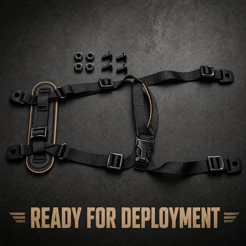 Jeeone Tactical Helmet Chin Strap, Universal Adjustable Dial 4-Point Suspension System with Bolts, for ACH Arisfit Fast MICH Bump Helmet - Black | nylon - color: Black