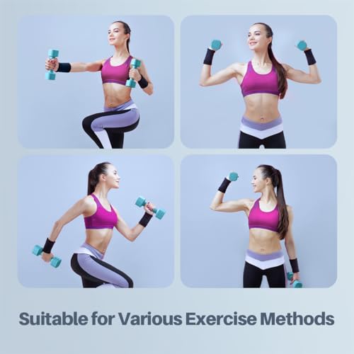 Zempox Adjustable Dumbbell Set, 4 in 1 Free Weight Dumbbell Set for Women, Hand Weight for Women at Home, Each 2lb 3lb 4lb 5lb with TPU Soft Rubber Handle for Home Gym Aquatic Fitness Equipment,Purple - color: Blue