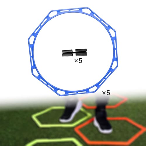 5 Pieces Agility Training Rings Portable Multifunction Exercise Rings Footwork Workout Basketball Football Engineering PP Material Suitable for
