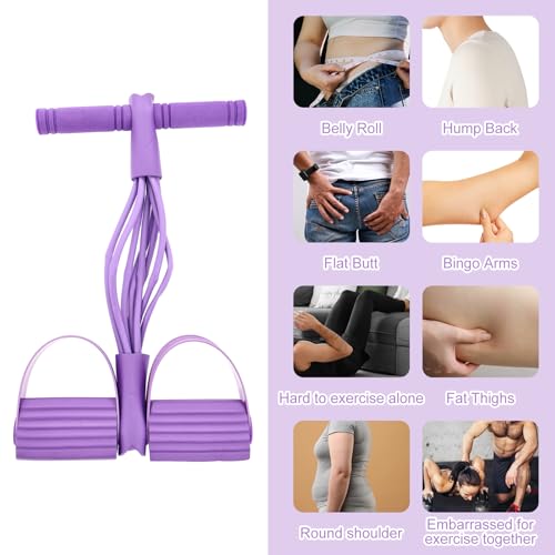 21 Fitness Resistance Bands-8 Tube Pedal Ankle Puller, Foot Pedal Resistance Band, Sit Up Exercise Equipment for Women Men Home Workouts, Yoga, and Resistance Training