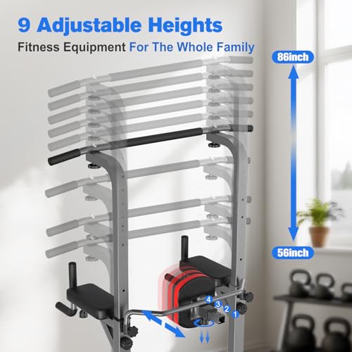 RELIFE REBUILD YOUR LIFE Pull Up Bar Free Standing Power Tower for Home Gym - color: Silver