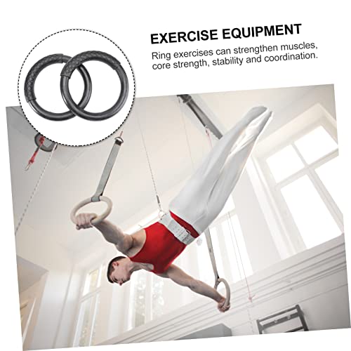 TOYANDONA 1pair Abs Gymnastic Rings for Fitness Workouts Home Exercise Equipment for Full Body Strength Training Straps Black Design for Pull Ups Dips