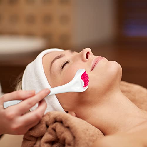 2 Pcs Muscle Roller Gift Fascia Stick Cellulite Face Muscle Body Massage Roller Massage Tool for Relief Neck Arm Back Leg Body Deep Release(White,Silicone) - color: White, Rosy, style: Silicone