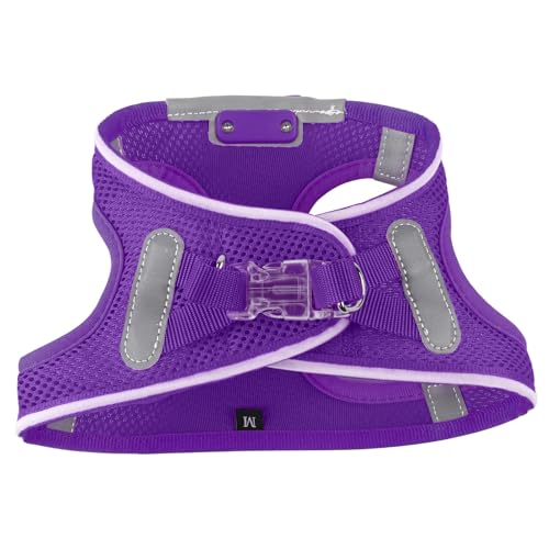 Light Up Dog Harness,Rechargeable LED Dog Harness for Small Medium Dogs - color: Purple, size: S