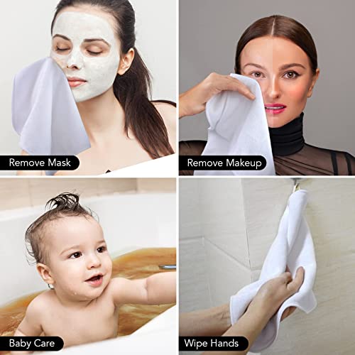 Microfiber Facial Cloths Fast Drying Washcloth 12inch x 12inch White 2 pack - color: White, size: 1 Count (Pack of 2)