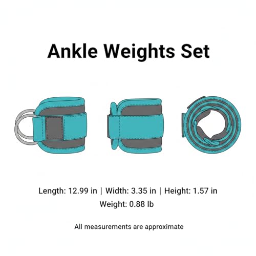Ankle Weights Set with Resistance Bands, Adjustable Sponge Leg Weights for Home Workout, Walking, Yoga