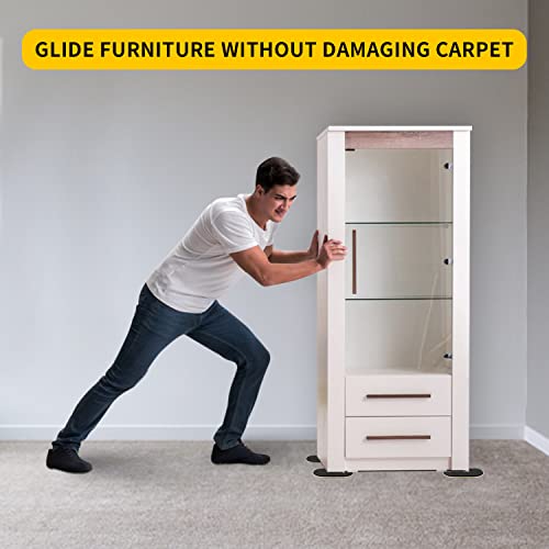 new space Oval Furniture Sliders, 8pcs 3 1/2" x 6" - Reusable Sliders for Carpet, Heavy-Duty Movers - Easily Move & Protect Furniture & Carpet