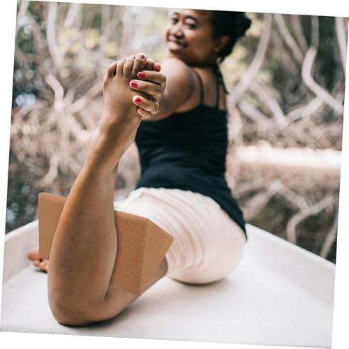 Outanaya Cork Yoga Brick 7.87X4.72X4.72In Triangle Shape Non-Slip Yoga Block for Fitness Training Stretching Abdominal Exercise and Dance Practice