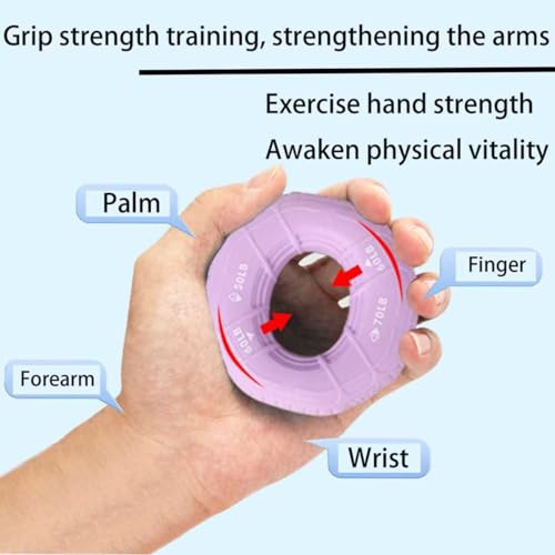 Generic 3 in 1 Hand Grip Strengthener Adjustable 50-70LB Silicone Forearm Exerciser for Climbing Fitness Office Hand Rehabilitation Grip Strength Trainer for Men Women - color: Purple