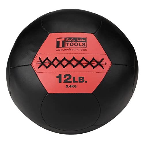 Body-Solid Tools (BSTSMB) Soft Shell Medicine Ball – Non Bouncing Wall Balls for Strength Training, Weight Loss Workout, Core Exercise and Home Gym Fitness, Black, 6-30lbs Weight