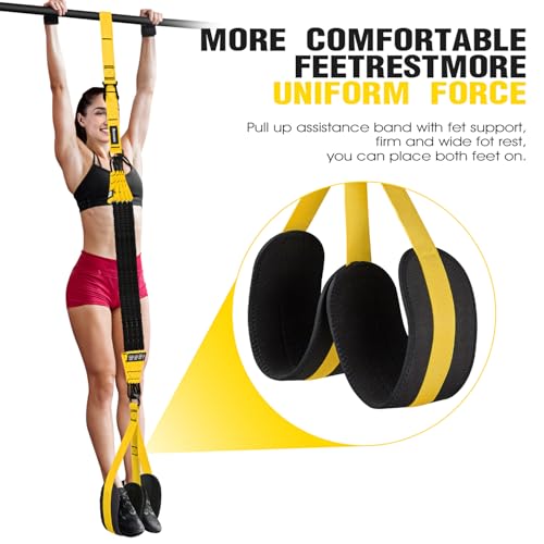 Pull Up Assistance Bands, Resistance Bands for Pull Up Bar Workout, Adjustable Heavy Duty Pull Up Assist Equipment with 4 Assistance Bands, Home Gym Fitness Exercise Strength Training