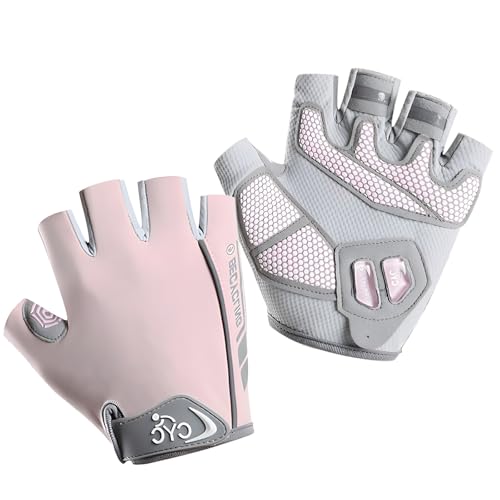 Men's & Women's Fingerless Cycling Gloves - Gel Padded, Anti-Slip Grip for Mountain Road Bike Riding, MTB, Workout & Training, Breathable & Adjustable Biking Gloves