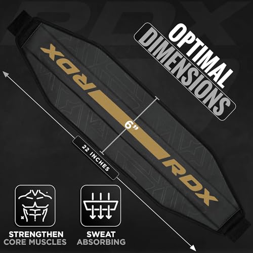 RDX AB Straps for Pull Up Bar Hanging (Pair), Maya Hide Leather, Abdominal Muscle Building Padded Arm Support Slings with D-Ring Strap, Leg Raise Exercise Fitness Workout Strength Training, Men Women - color: Black Golden