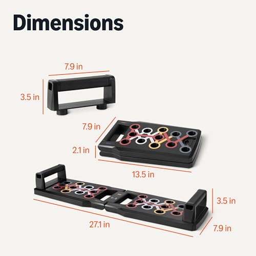 Amazon Basics Push Up Board, Black, 24-in-1 – Multi-Position Training System for Upper Body Strength & Muscle Building – Portable Home Gym Equipment