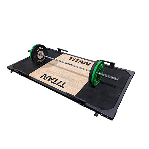 Titan Fitness 2 Pack Rubber Lifting Tiles, 24" x 24" Shock-Absorbing Platform Tiles, 1.6" Thick, for Deadlift or Olympic Lifting, Floor Protection Mats