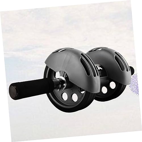 NOLITOY Automatic Rebound Dual Wheel Ab Roller with Non-slip Handles and Construction Includes Blue Kneeling Pad for Core Strength Training and Abdominal Muscle Workout at Home Gym