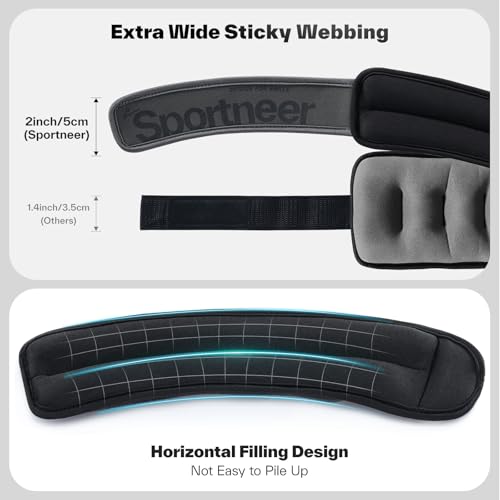 Sportneer Ankle Weights 0.5/1/2/3/5 LBS 1 Pair Wrist Leg Arm Weights - color: Black, size: 2 lb x 2