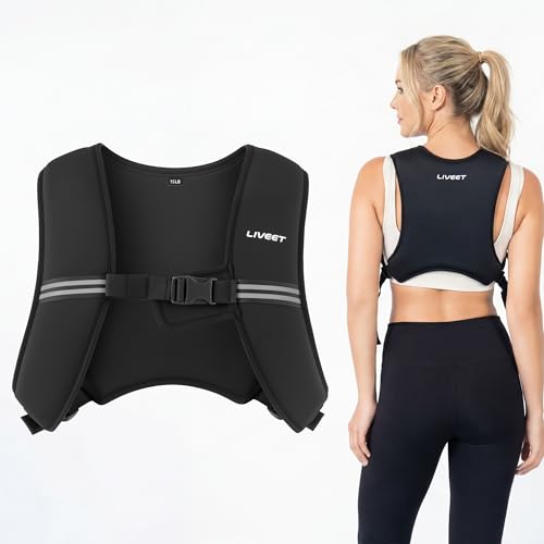 Weighted Vest, Weight Vest for Women Men, 5/10/15 lb Washable Silicone Soft Iron Workout Vest with Reflective Strips & Arm Pocket, Ultra Thin Fitness Vest for Training Walking Yoga - size: 15 LB