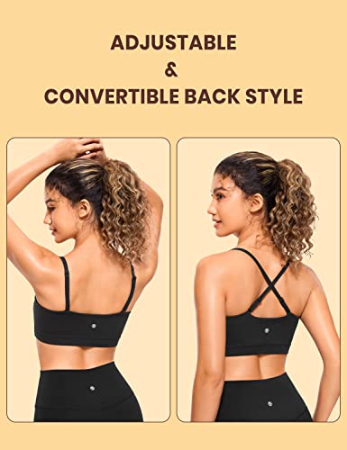 CRZ YOGA Butterluxe Thin Strap Sports Bra - color: Black, size: Large