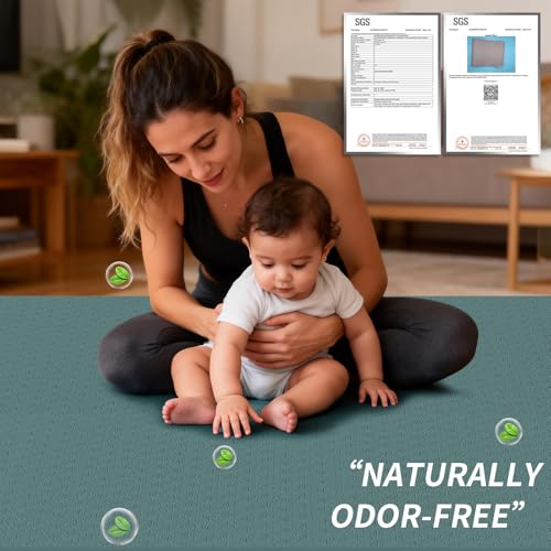 8mm & 10mm Thick Large Yoga Mat (6'x 4') - Extra Long and Wide Workout Mat for Men and Women, Non-Slip POE Fitness Mat, Eco-Friendly Exercise Mat for Home Workouts, Ideal for Yoga and Pilates