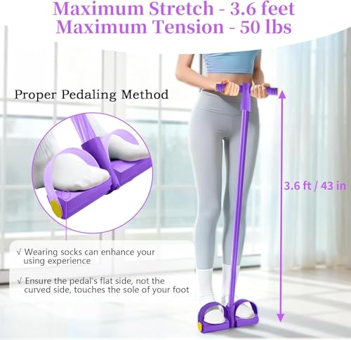 8 Tube Resistance Band with Handles,Multifunction Fitness Equipment,Durable TPE Tension Rope for Full-Body Workout, Abdomen,Waist,Arm,Leg - color: Pink