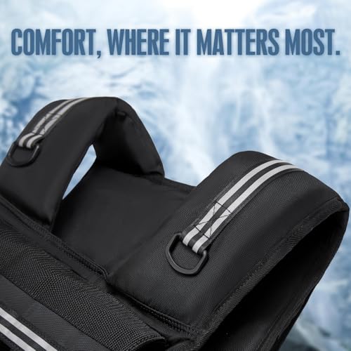 KRYLIX Adjustable Weighted Vest for Men and Women 40lbs Heavy Duty Workout Vest with Removable Iron Weights & Reflective Stripe for Strength Training Running Rucking and Calisthenics