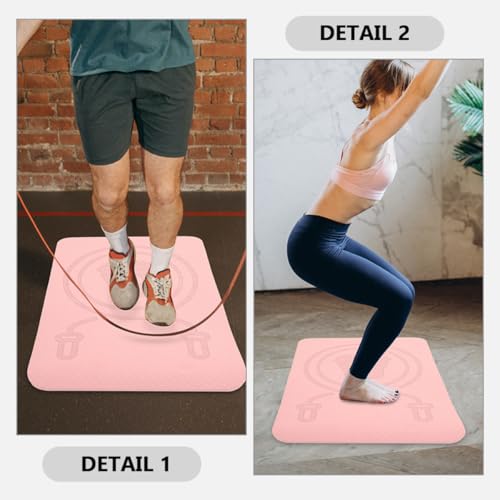Anti-Slip Workout Mat Non-slip Tpe Skipping Rope Mat 23.6x15.7x0.4Inch Soundproofing Fitness Exercise Pad for Indoor Home Gym Workout Yoga Training