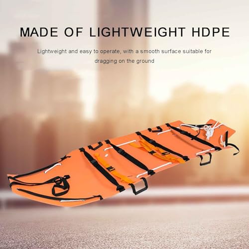 Multifunctional Rescue Stretcher, Portable Foldable Spine Board Stretcher Backboard for Ground Rescue, High Altitude Rescue, Accident Scene Rescue, Load Capacity: 160KG,Green