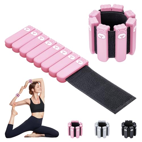 Wrist Ankle Weights Set of 2(1lb Each), Adjustable Silicone Weighted Wristbands for Women Men, Wearable Arm & Leg Weights for Pilates, Walking, Workout Exercise