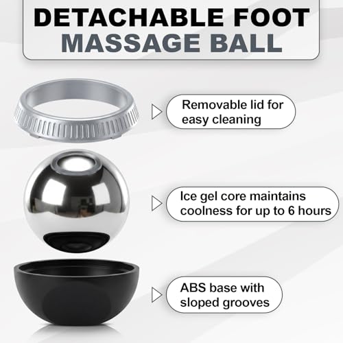 2 Pcs Massage Ball Roller Ice Cold and Hot for Deep Tissue and Sore Muscle Relief Manual Self Massage Ball with Drawstring Bag for Muscle, Neck, Back, Foot, Body, Ergonomic Handle, Portable