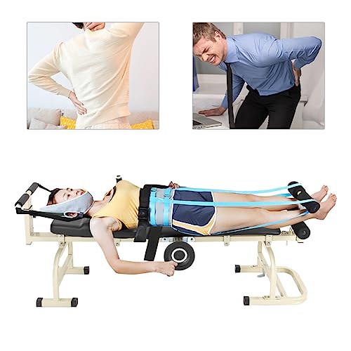Massage Traction Bed Multifunctional Cervical Spine Stretcher Back Stretch Decompression Workout Bench Body Stretching Device for Lumbar Spine Cervical Home Indoor Workout