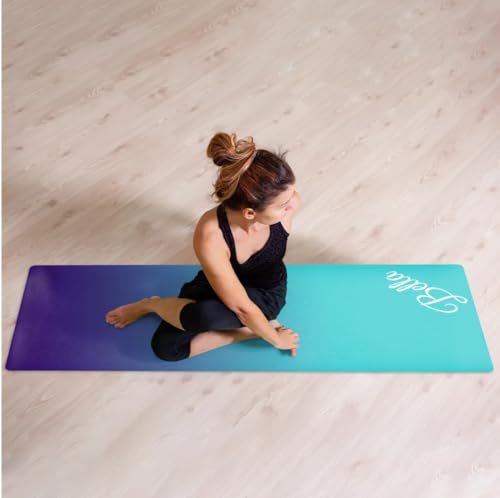 Custom Name Yoga Mat,Personalized Travel Yoga Exercise Mat,Non Slip,Perfect for Kids & Adults,Gradient Color E Series