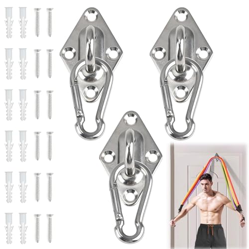 Wall Mount for Resistance Bands, Workout Anchors Wall Resistance with Hook for Fitness Bands, Space Saving Workout Equipment for Home Gym Weight Straps Suspension Training Exercise - style: 3 Pack