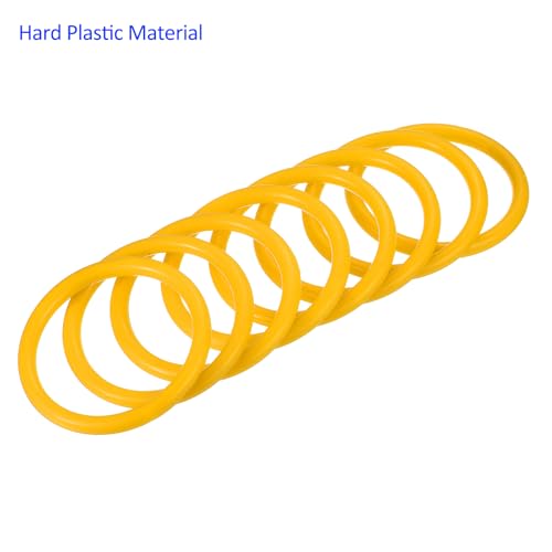 M METERXITY Carnival Toss Rings - Plastic Round Throw Hoops Apply to Parties/Interactive Games - color: Yellow, size: 2.36"