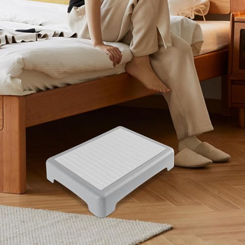 Shower Step Stool Safety Elderly Stepping Stool for Bed - color: Gray