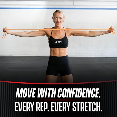 4KOR 41” Resistance Band 2-Pack – 5–15 lb Exercise Bands with a Satisfying Stretch from Sri Lankan Latex – Long Fitness Loops for Physical Therapy, Stretching, Workout or Light Pull-Up Assistance